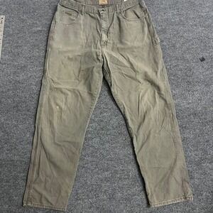 Schmidt Carpenter Pants Mens 40x34 Olive Green Cotton Canvas Utility Workwear